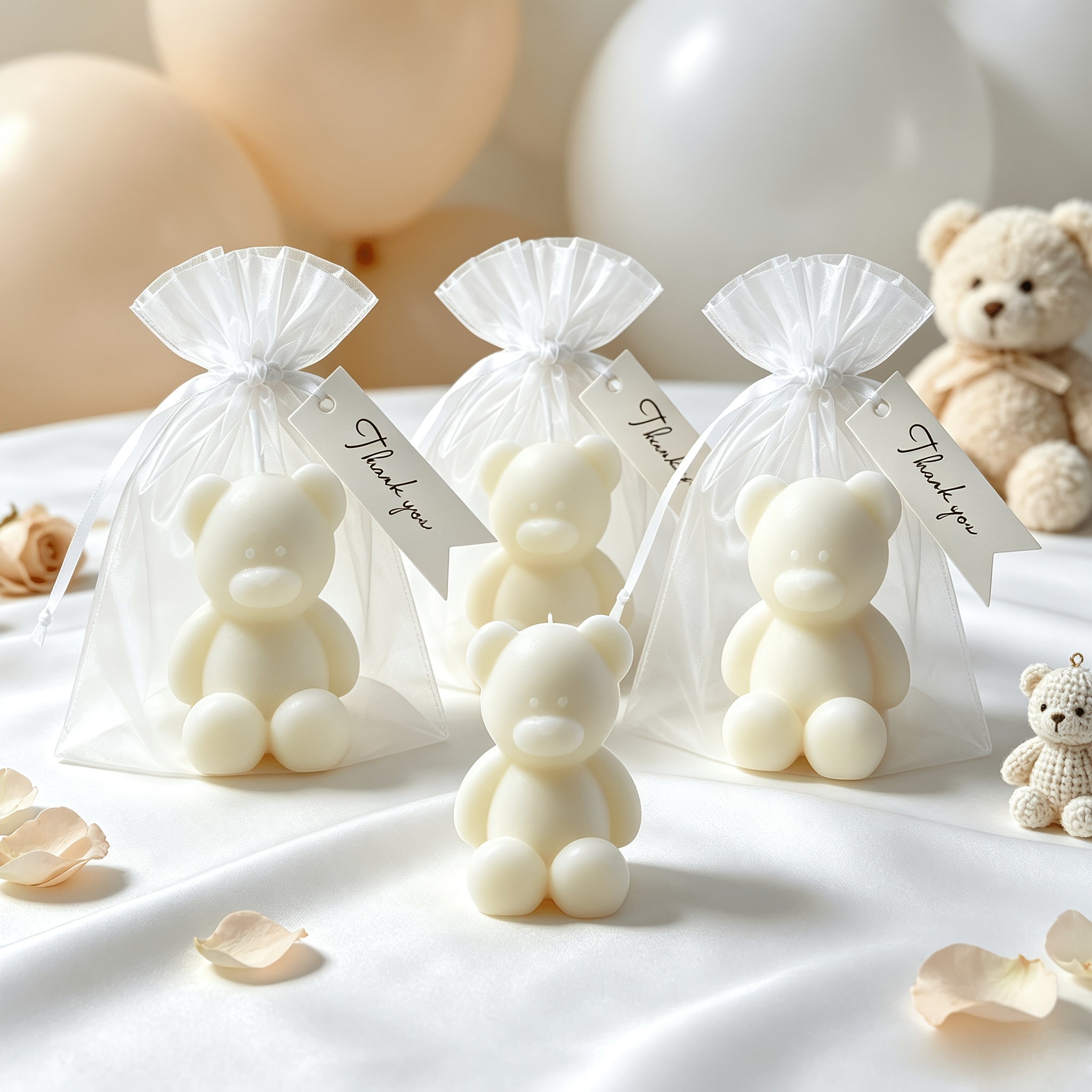 12pcs Handmade Teddy Bear Candles Gift Box Set