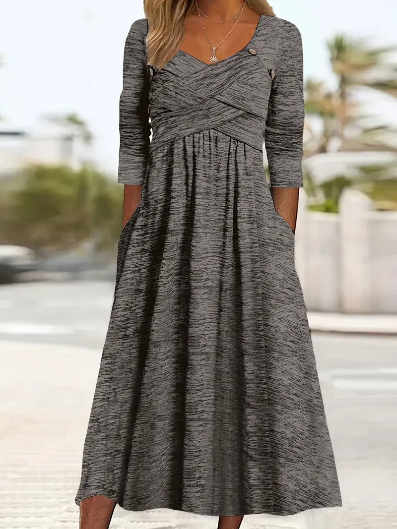 Dress Amazon Online Shopping Womens Long Sleeve V Neck Cross Front Midi Dress Temu United Kingdom Dress Amazon Online Shopping Womens Long Sleeve V Neck Cross Front Midi Dress Temu United Kingdom