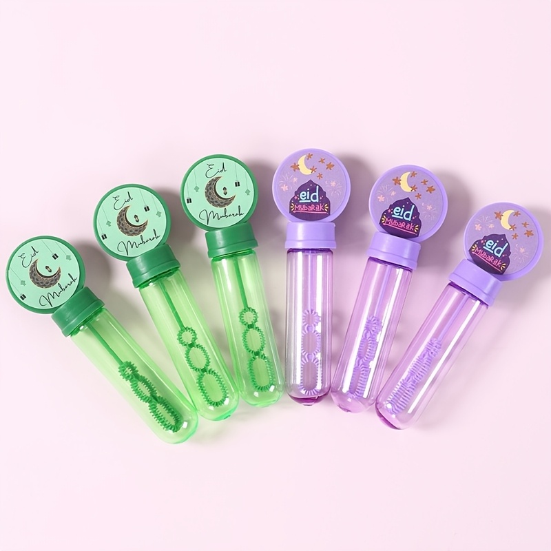 

10pcs Tubes With Stickers - Green & Purple, Ramadan Decorations & Celebrations (empty Tubes, No Liquid Included)