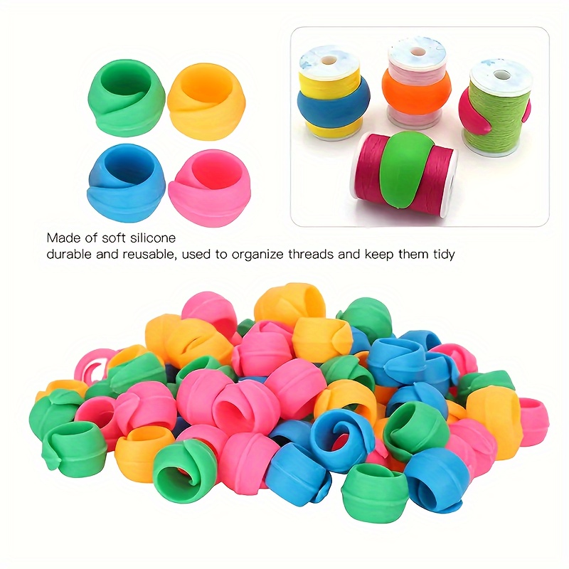 

30 pièces de de spool en silicone colorés, Porte-fils, Clips de bricolage DIY, Évitez lâches, Outils de couture pour , les artisanats et les fournitures de couture