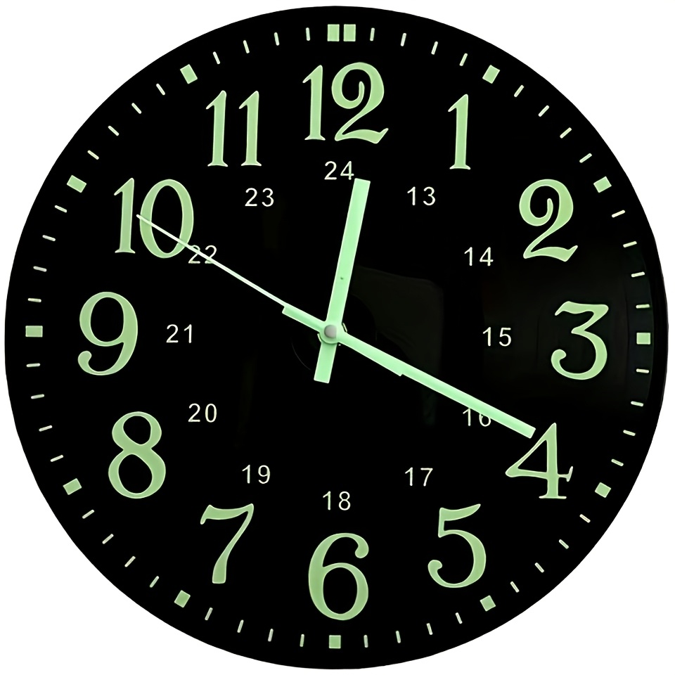 TEMU 1pc Daytime Light Absorbing And Nighttime Bright 24-hour Separated Large Digital Night Light Silent Wall Clock, A Modern And Easy Style Clock