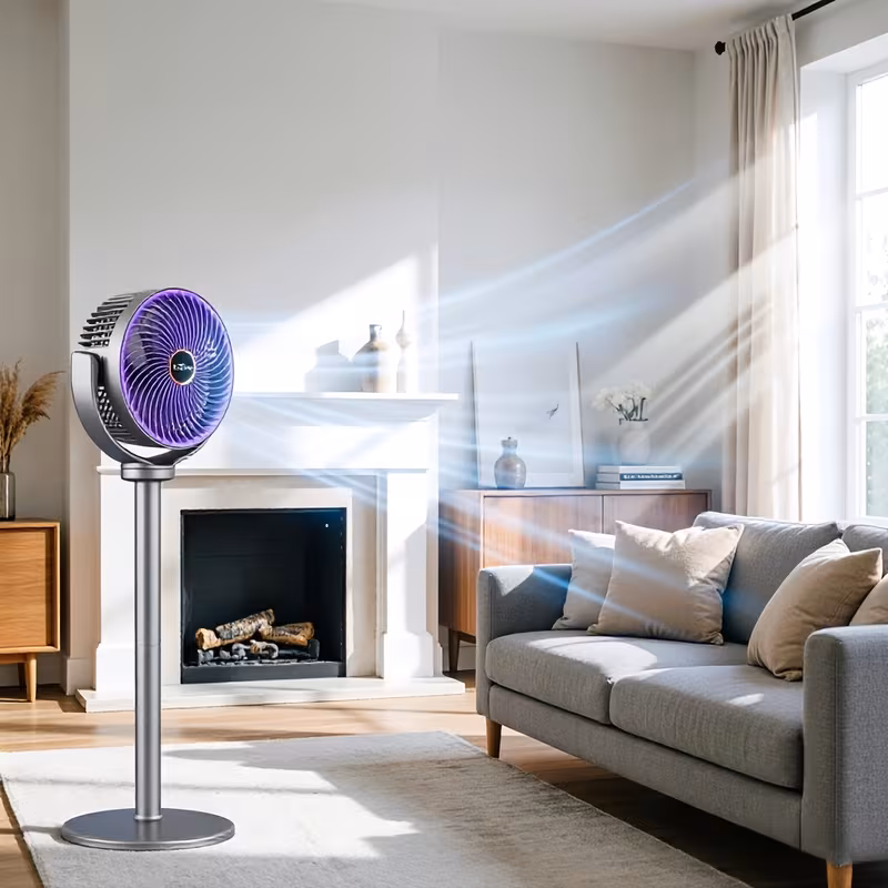 all in one adjustable floor fan 5 speed settings usb charging port 360 degree adjustment three blade fan design high power large capacity battery great companion for home bedroom living room camping fishing and work Product details 1