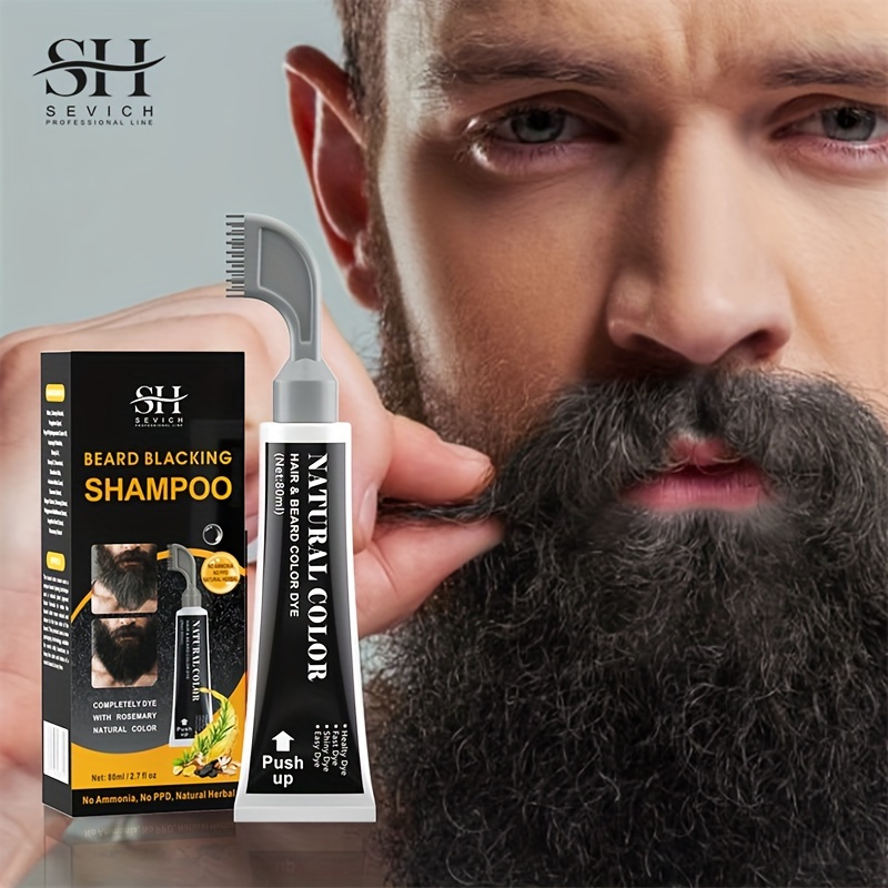 

Beard Blackening Shampoo, Men's Beard Dye Color With Rosemary Extract, Quick & Easy Application, Strengthens Hair