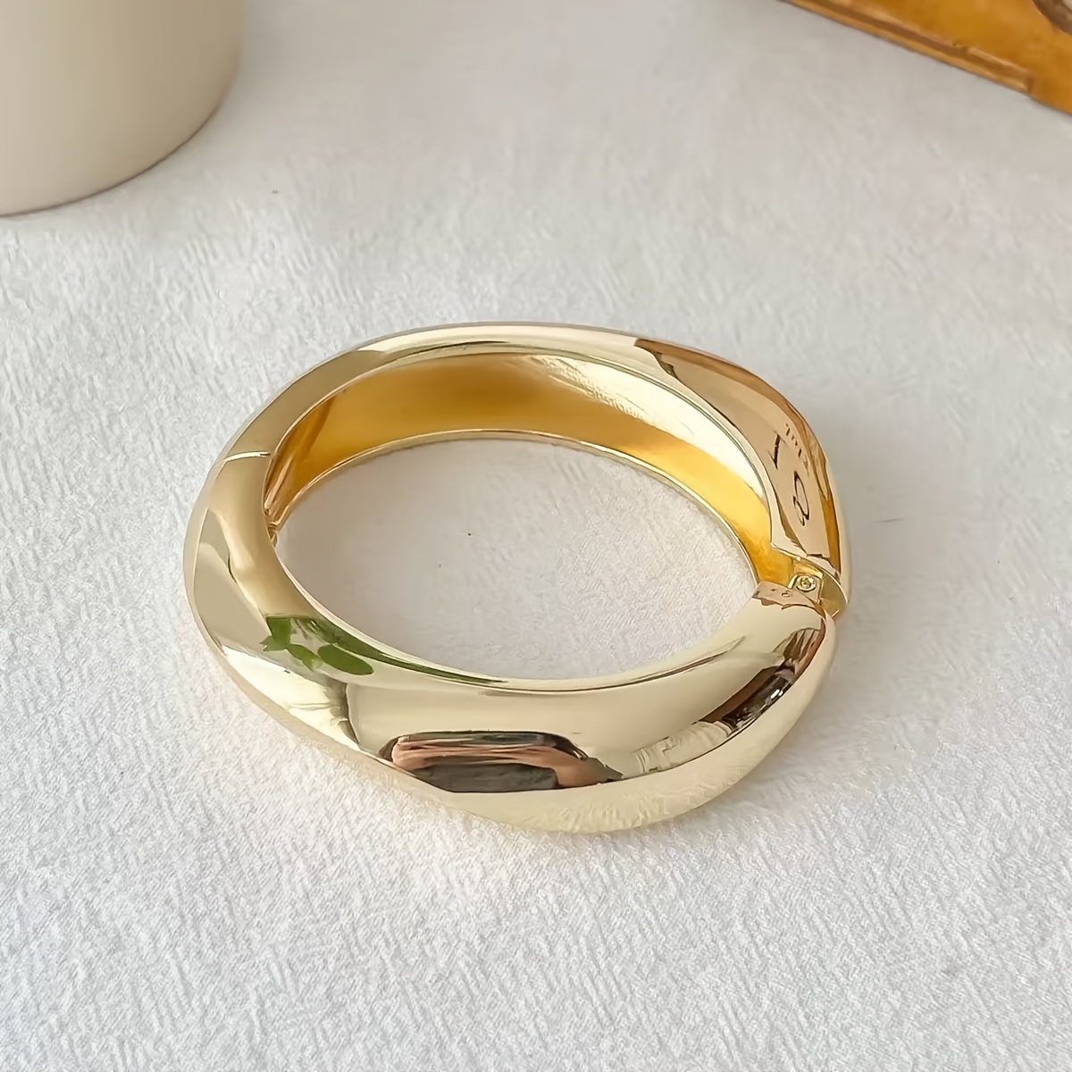4pc Retro Gradient Marble Pattern Stackable Resin Bracelets