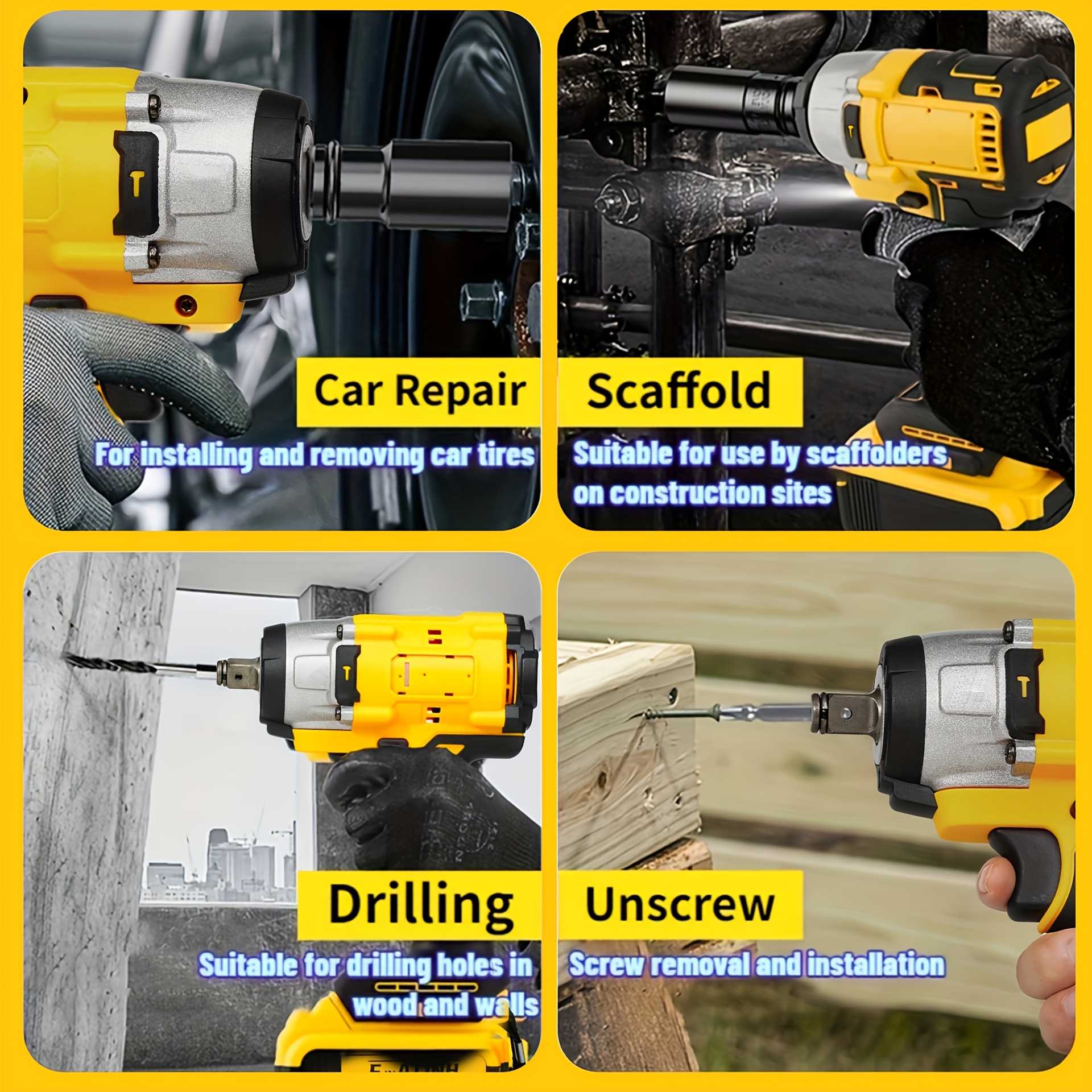 high power 430nm 3600 rpm cordless impact wrench gun heavy Temu