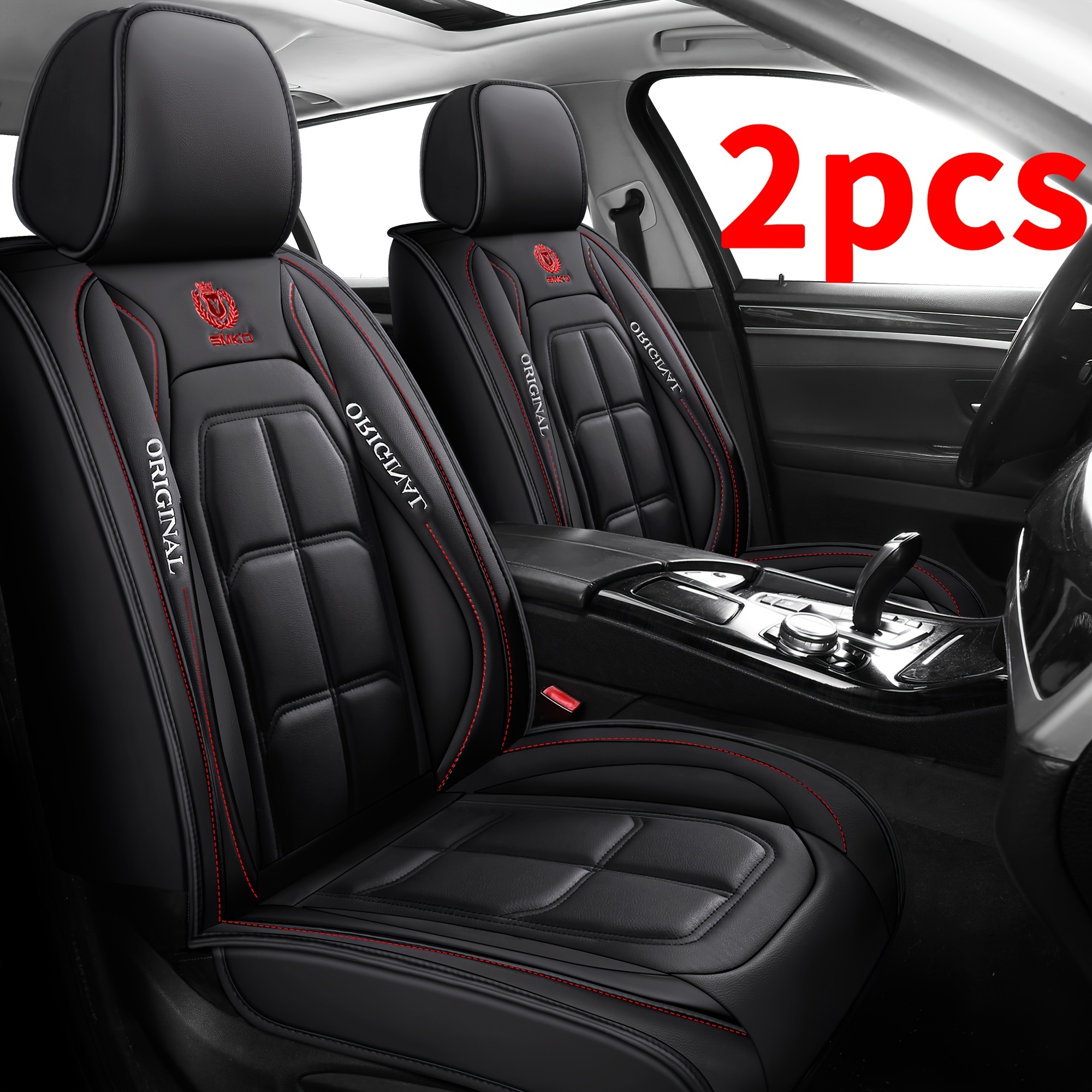 Soillar Front Bottom Seat Covers For 2008-2012 Honda Accord - Beige Tan Microfiber Leather (Driver & Passenger)