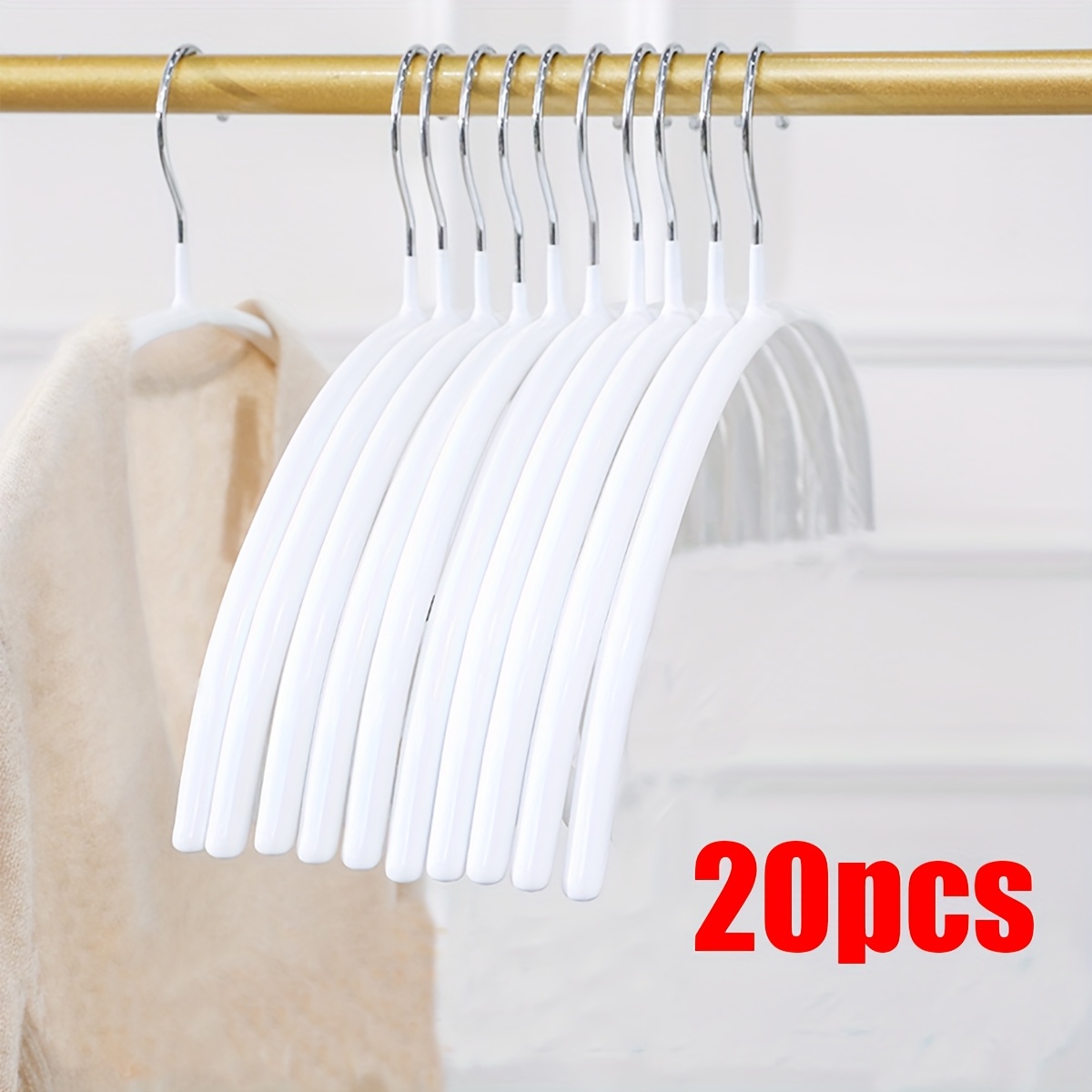TEMU 20pcs Metal Shirt And Sweater Hangers | Reduces Sliding, , Lacquered End, Ideal For Christmas Gifts