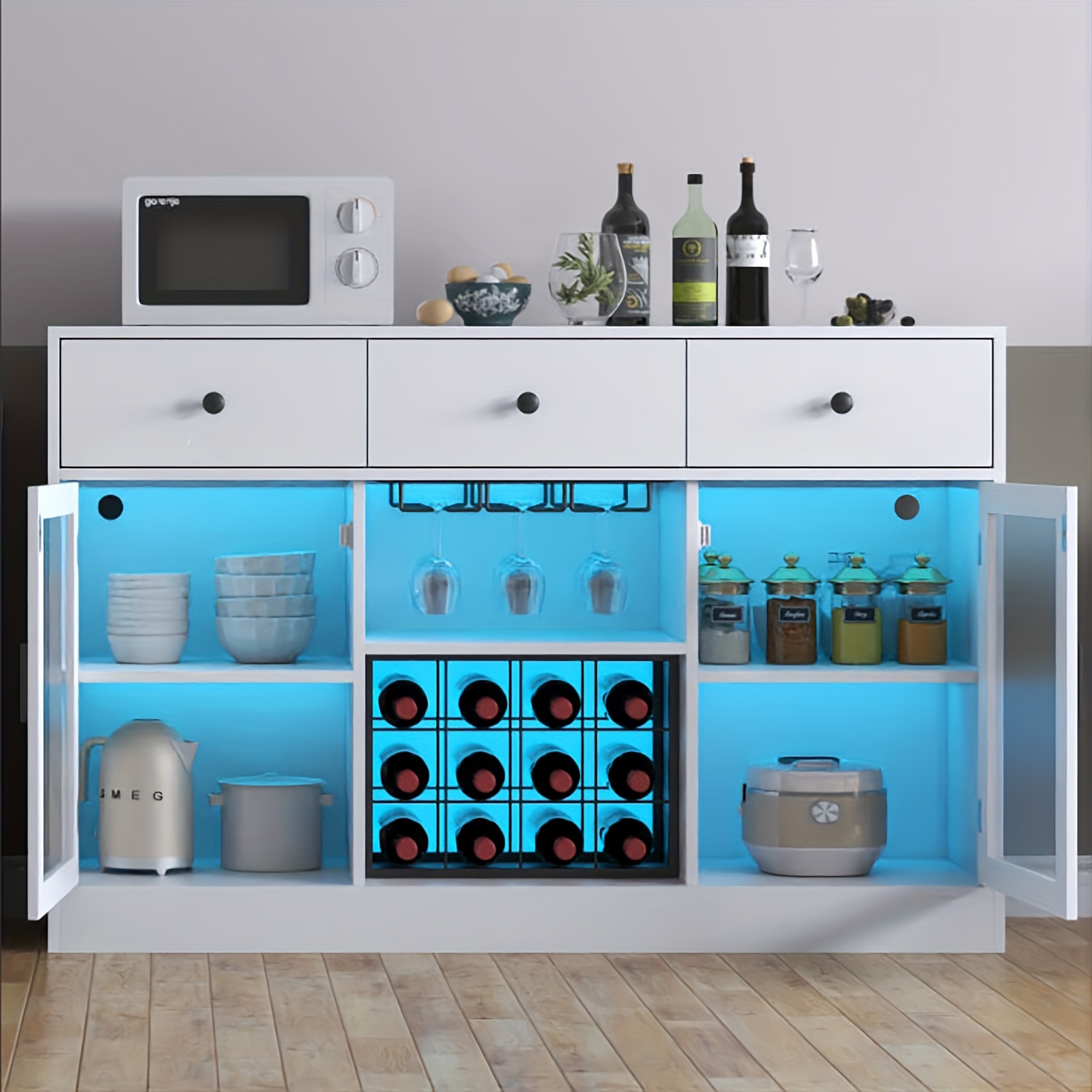 modern black white wine bar cabinet coffee station glass Temu