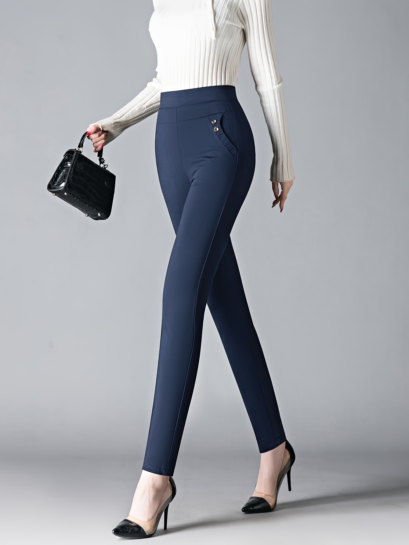 slim fit dress slacks Hollo Gray Slim Fit Trousers – HolloMen main image 1