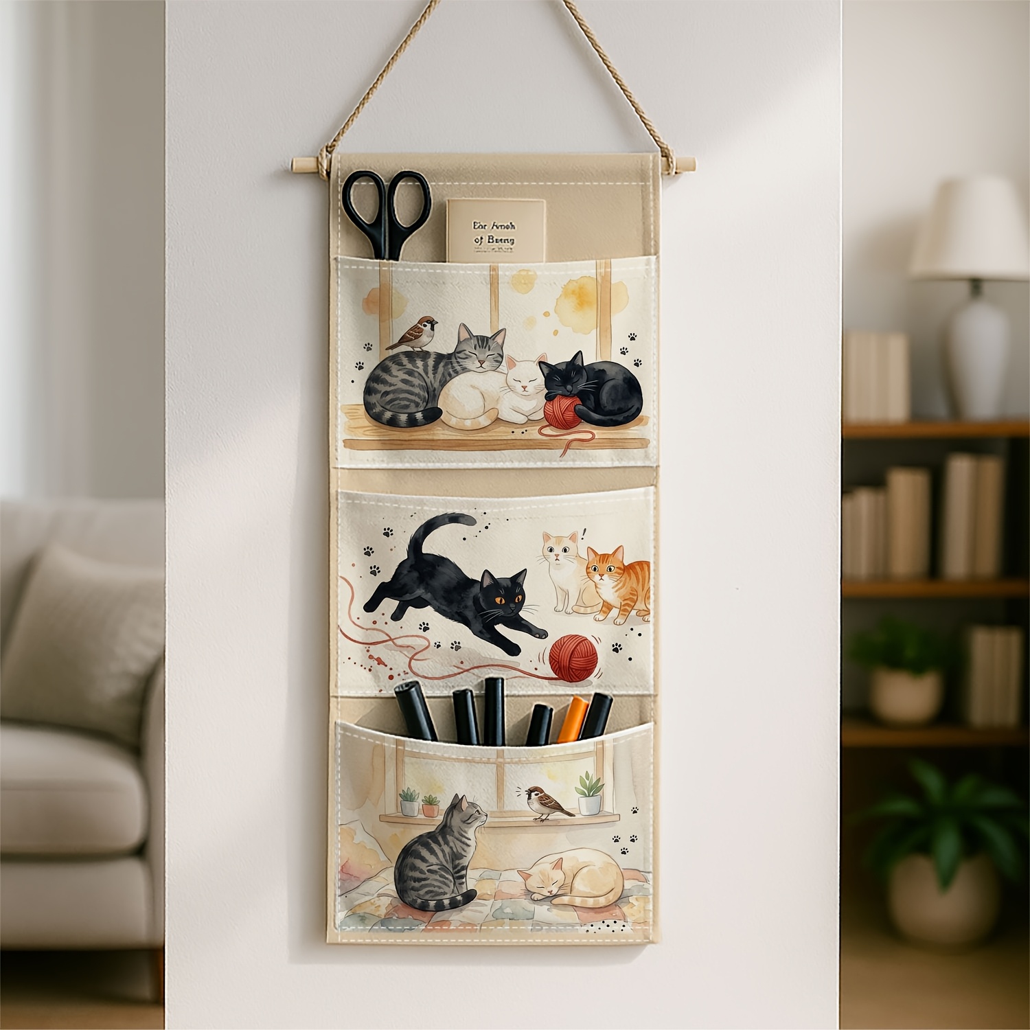 TEMU 1pc 1-tier/ Multi-tier Hanging Shelf With Fabric Shelf - Space- Wall-mounted Storage Organizer Suitable For Living Room, Bedroom, Bathroom |