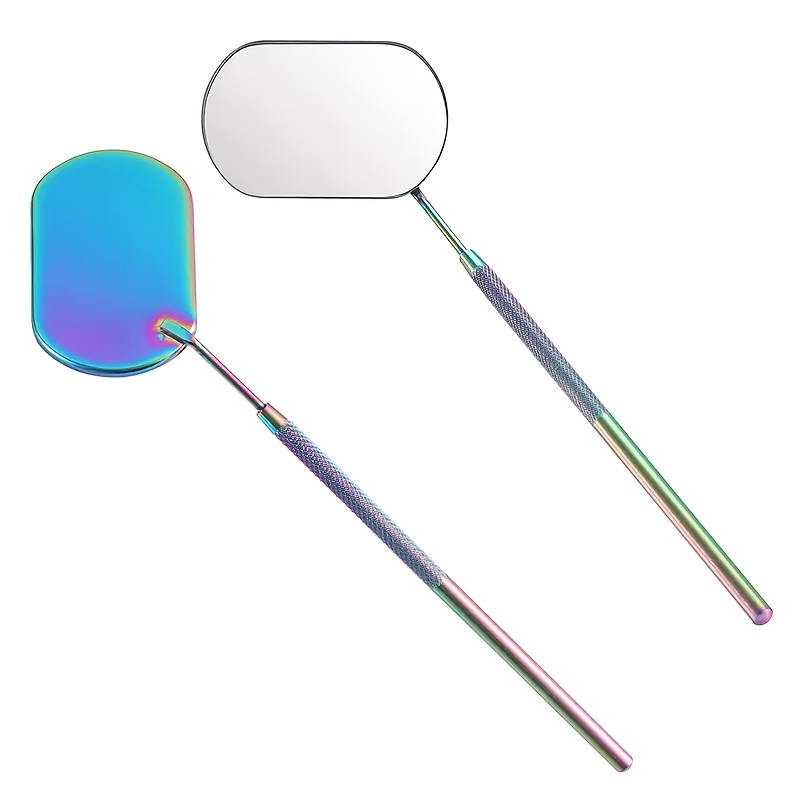 Portable Handheld Stainless Steel Makeup Mirror for Eyelash Extensions