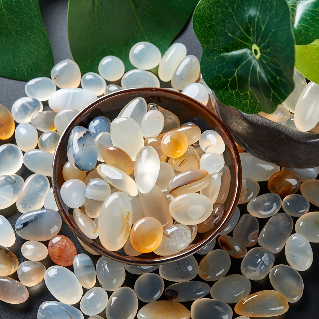 

Natural Stone Pebbles Decorative Marbles For Potted Plants, Vases, And Aquariums - Raw Light-colored Stones