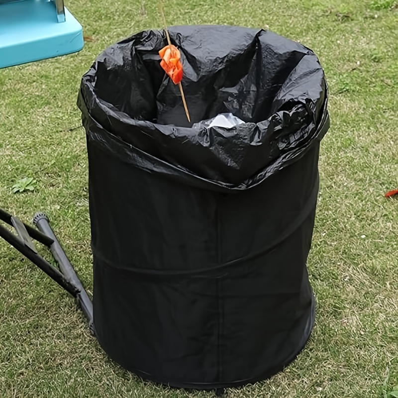 

Portable Folding Trash Can For Camping & Gardening - Oxford Cloth, Black