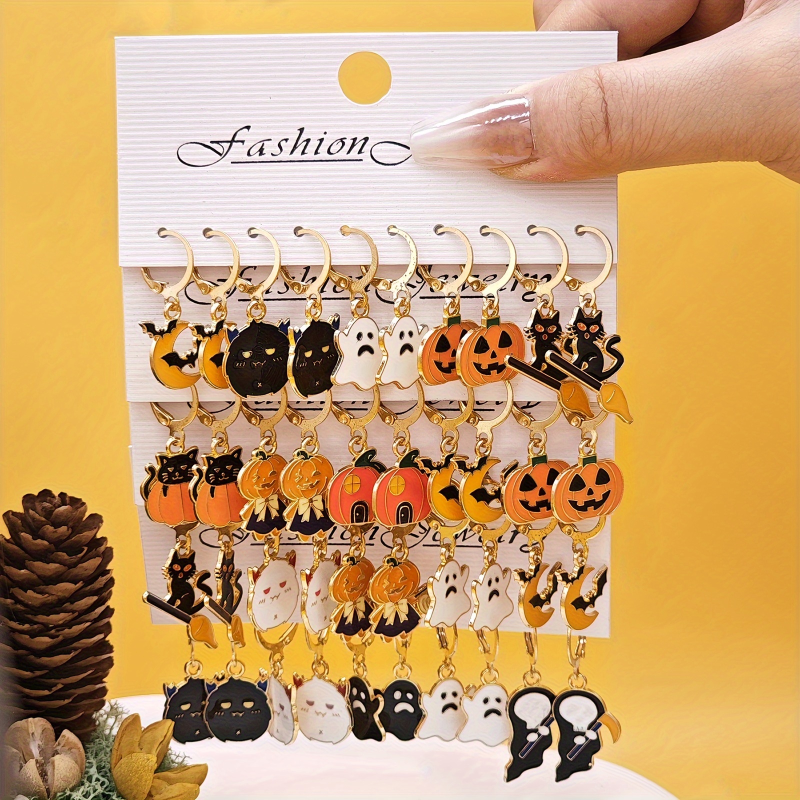 

20pairs Earrings Set For Women, Charm Pumpkin Bat Drop Earring , Spooky Earrings Jewelry Set Ideal For Holiday Party Gifts Christmas Gift