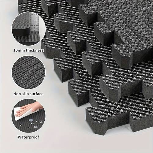 10 piezas de alfombra de ejercicio de espuma eva densidad, - protección y resistente para gimnasia , ideal para entrenamientos en casa, yoga y ejercicios