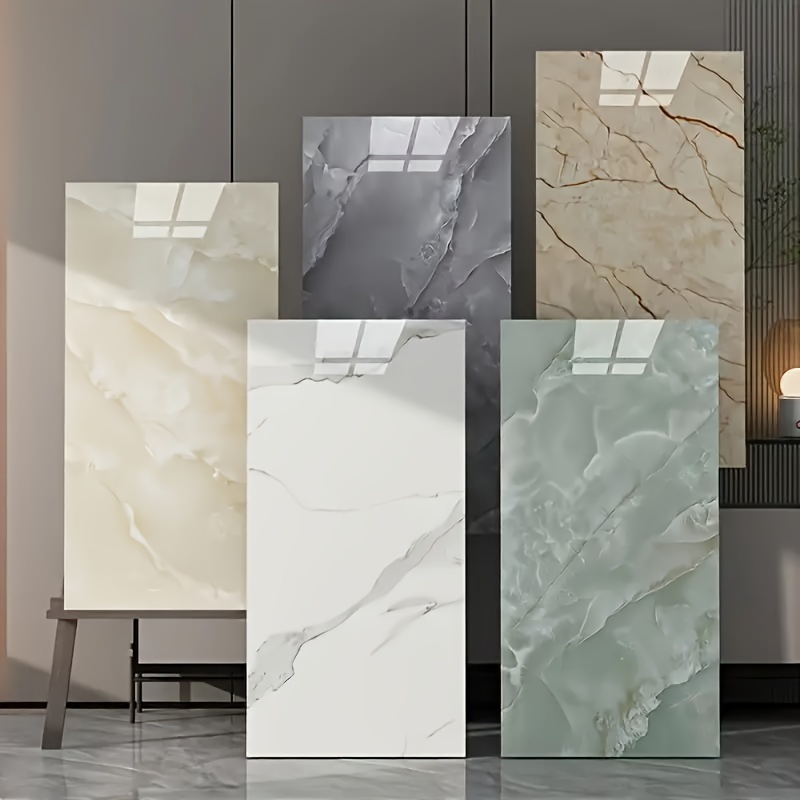 

22pcs Glossy Marble Pattern Self-adhesive Foam Tile Stickers - Peel & Stick, Waterproof For Kitchen Backsplash, Bathroom, Living Room Walls - Ideal For Home, Office, Dorm Decor