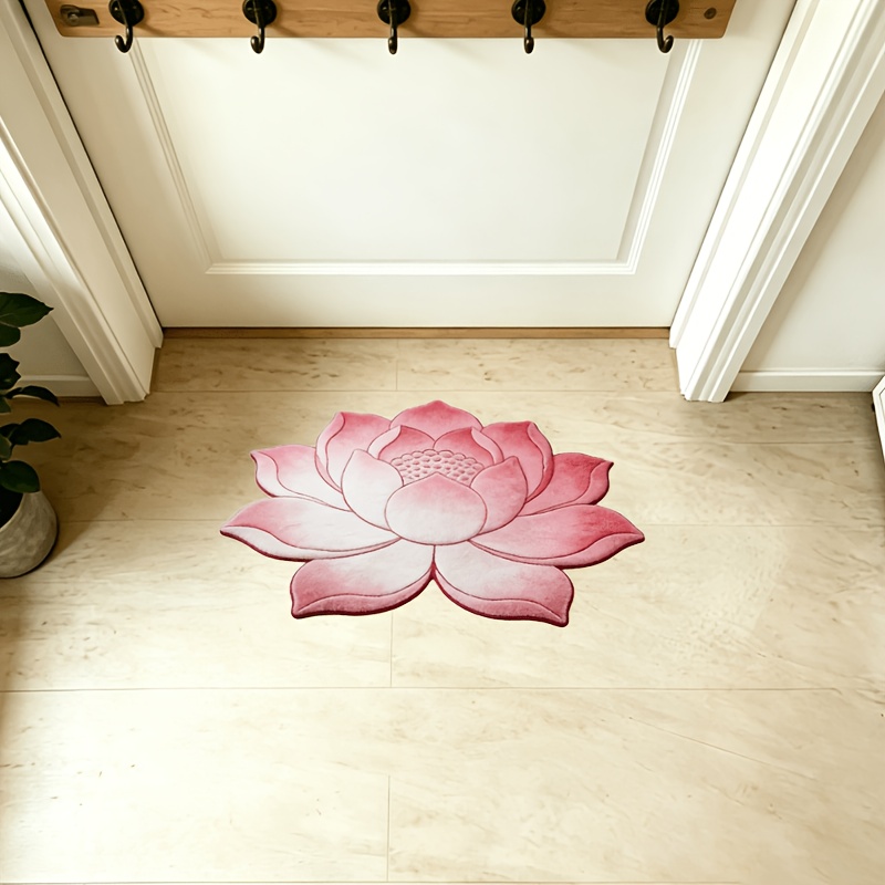 TEMU Faux Cashmere And 900g And 9mm Ins Zen Lotus Bedroom Sill Decor Carpet Korean Elegant Gentle Style Room Sofa Plush Carpet Fluffy Soft Modern