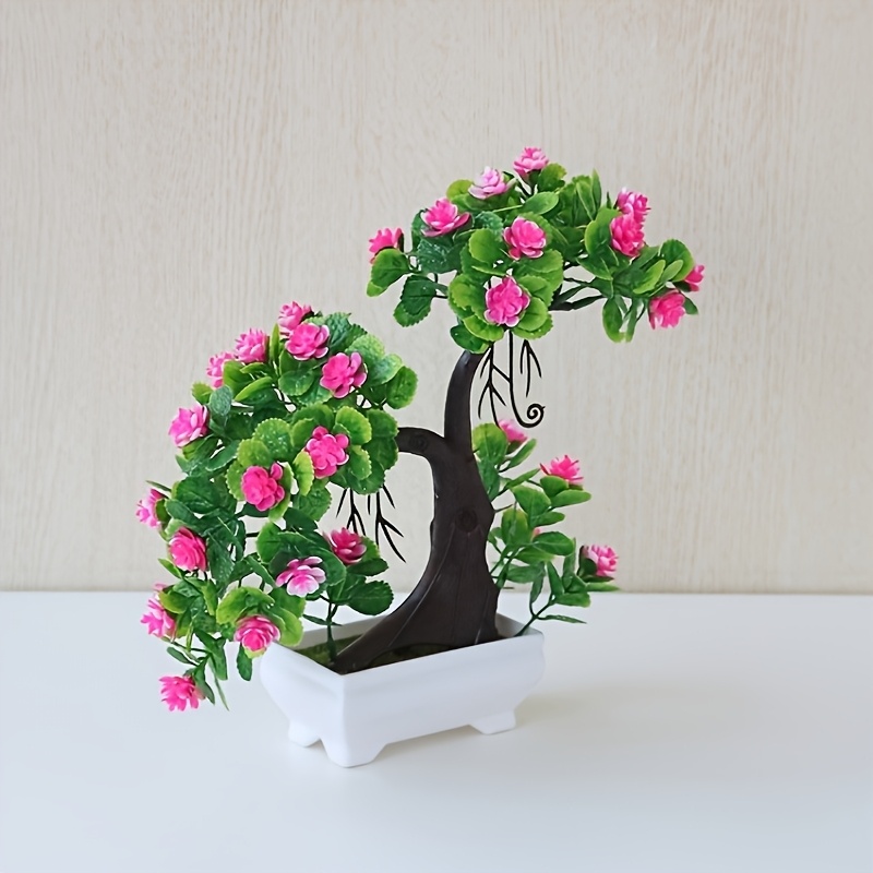 2pcs Set of Artificial Potted Plants, Rustic Green Foliage, Plastic Flower Pots for Home and Office Desktop Decoration, Home Decor, Holiday Decoration, Photo Props, Scene Arrangement, Party Decoration