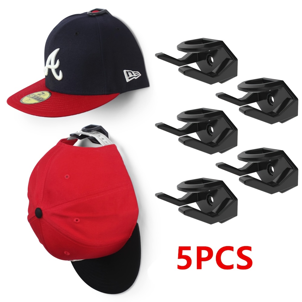 TEMU Ganchos Adhesivos para Sombreros 5/10pcs, Organizador de Pared para Gorras de Béisbol, Soporte para Sombreros, Ganchos Fuertes para Colgar
