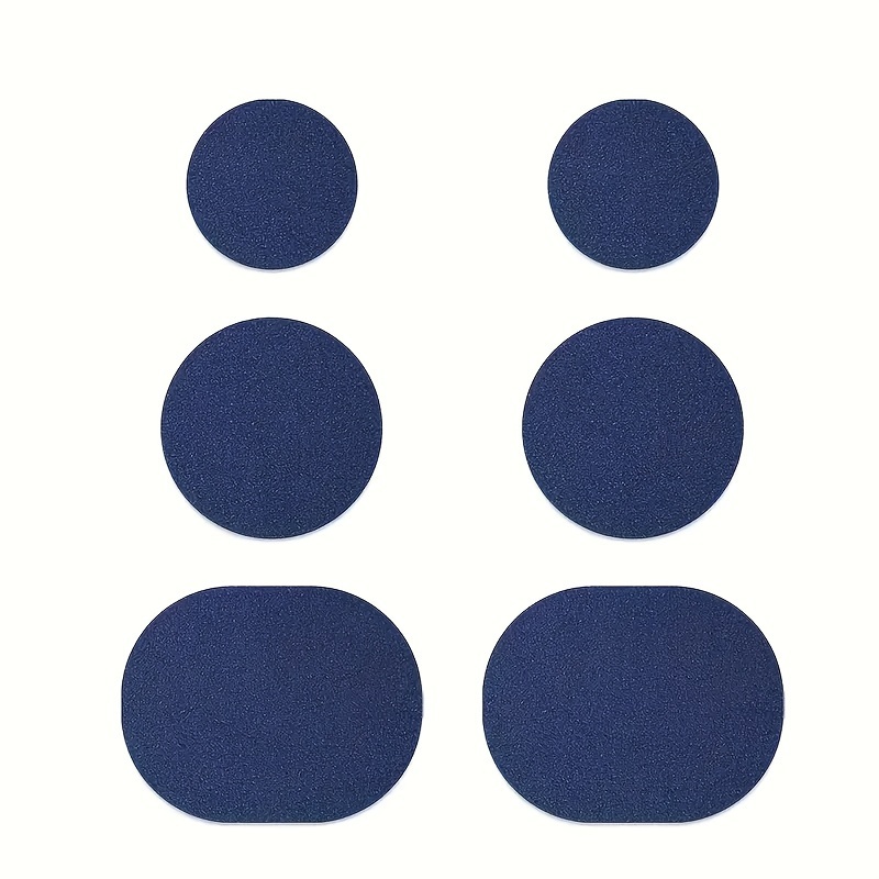 A set of 6/12 self-adhesive shoe patches to repair damage to the sides of shoes, repair holes in the lining, and wear patches to the heel of sports shoes, which are strong and scratch-resistant to repair tears and wear.