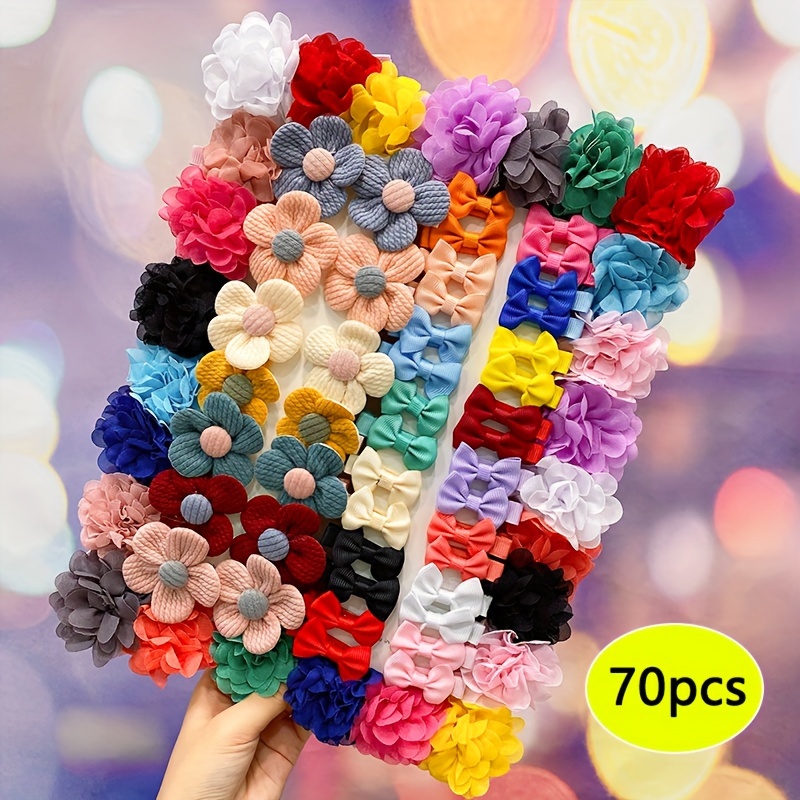 

70pcs & ' Set - Bowknot Hairpins, Polyester , Non-woven , For &