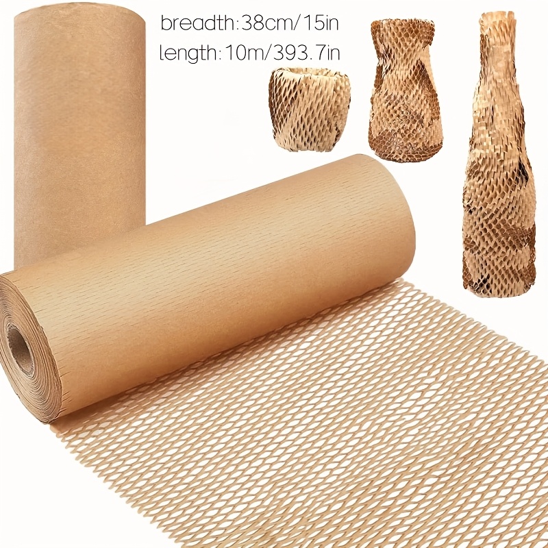 Honeycomb Packing Paper, In Sizes 15" X 393.7" And 12" X 393.7", Serves As For Bubble Cushioning Wrap For Moving And Shipping Packaging, Providing Protective Wrapping Supplies