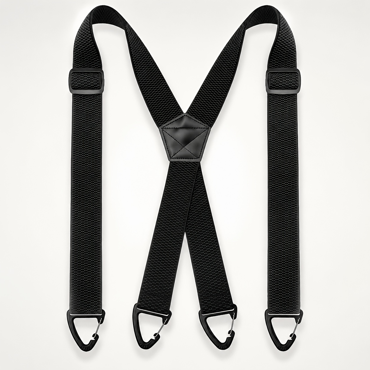 Image of Men's 1.5 Inch Cross Shoulder Strap - Black Elastic Outdoor Suspenders, Durable And Comfortable, Suitable For Hiking, Camping And Rock Climbing, With Metal Rings