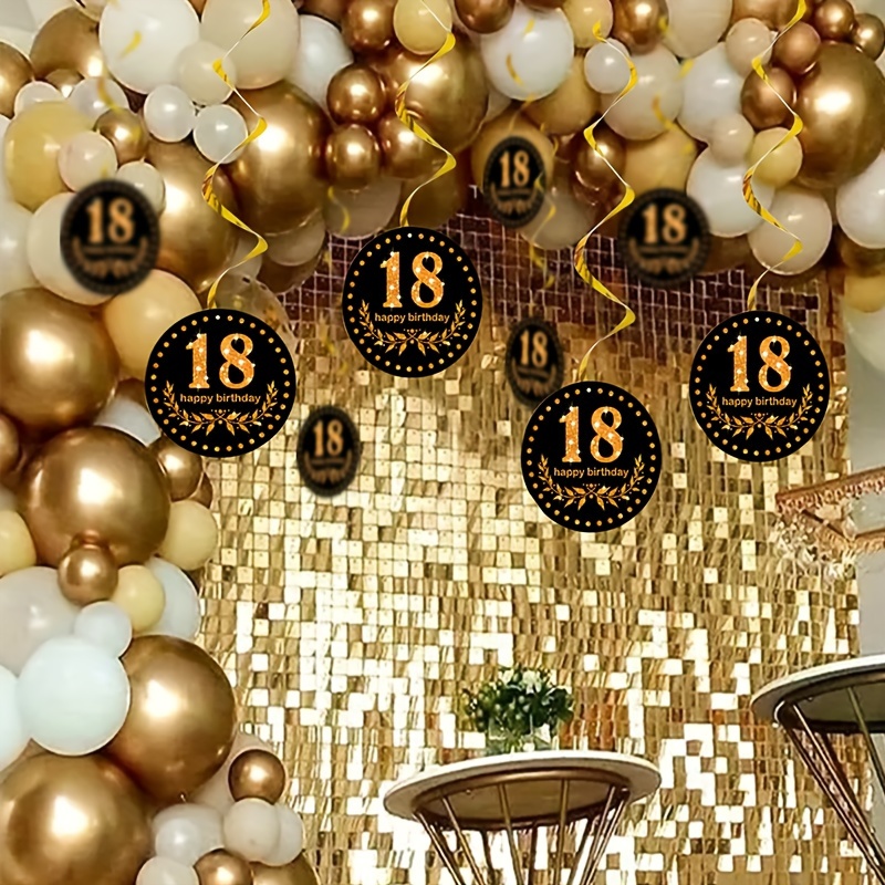 

6pcs, Number Spiral 18th Birthday Pvc Spiral Hanging Decorations For Adult And Birthday Parties, Weddings, Anniversary Living Room Decor Supplies.