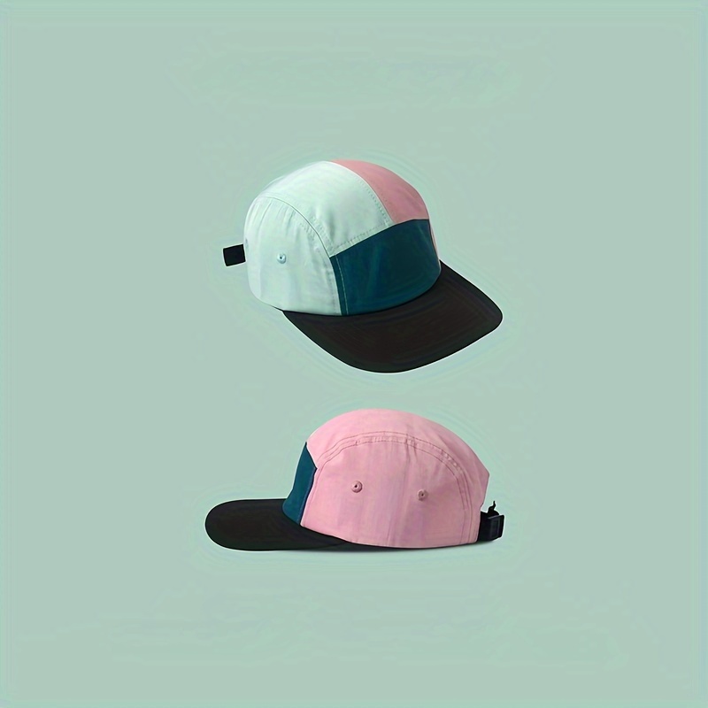 TEMU Vintage Color--panel Quick-dry Soft Top Baseball Trendy Outdoor Sports Hat Flat