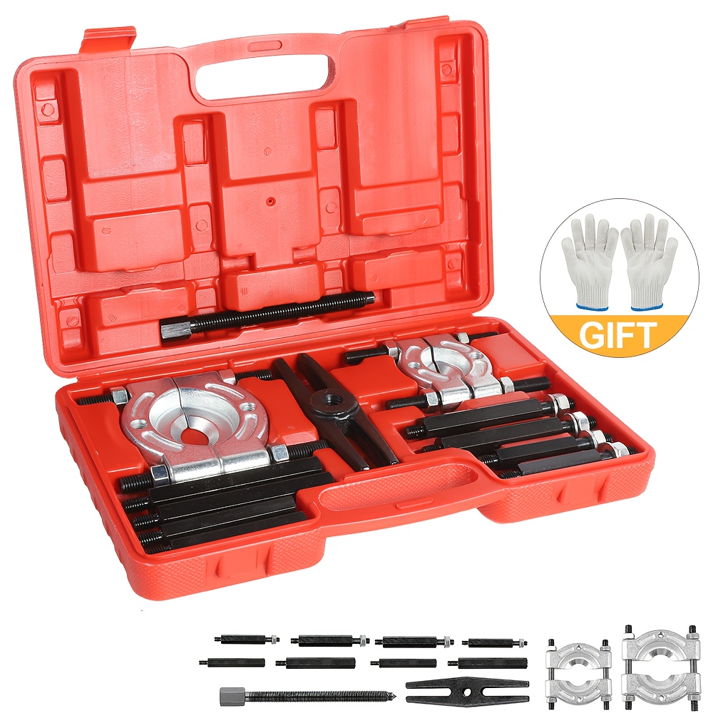 E-shop Lagersonnen-Abzieher-Set, 1 Satz Lagersonnen-Abzieher (Mini- oder Zahnradabzieher). Lager-Abziehwerkzeug-Set inklusive Handschuhen,