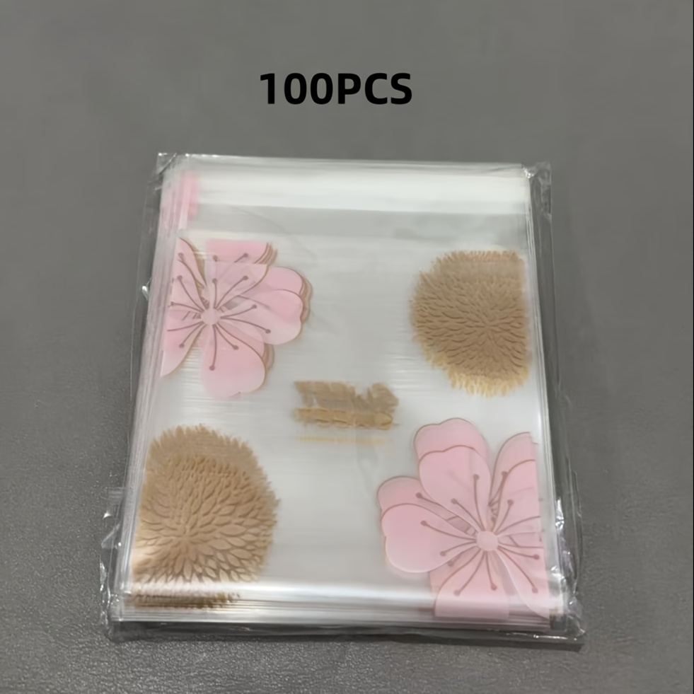 TEMU Sacchetto OPP in plastica pesca rosa multi-misura, sacchetto per imballaggio autoadesivo, 50/100 pezzi