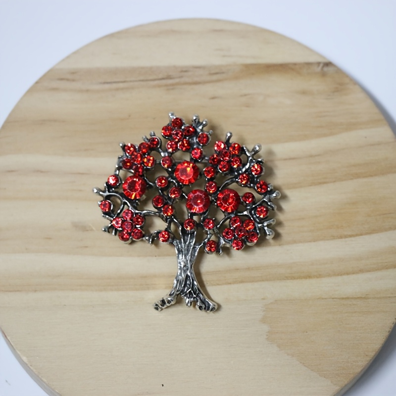Image of Of Life Rhinestone Pin, Women's Fashionable Accessories, Exquisite And Unique Plant Shaped Pin, Suitable For Formal Occasions And Weddings, Gift