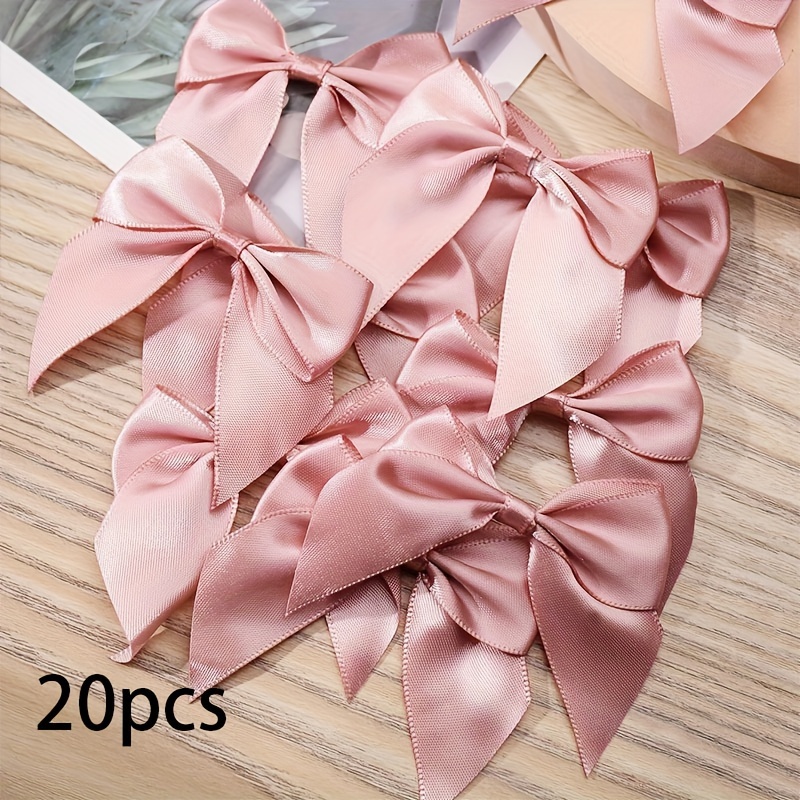 20pcs Bow Polyester With Pink Holiday Decorations