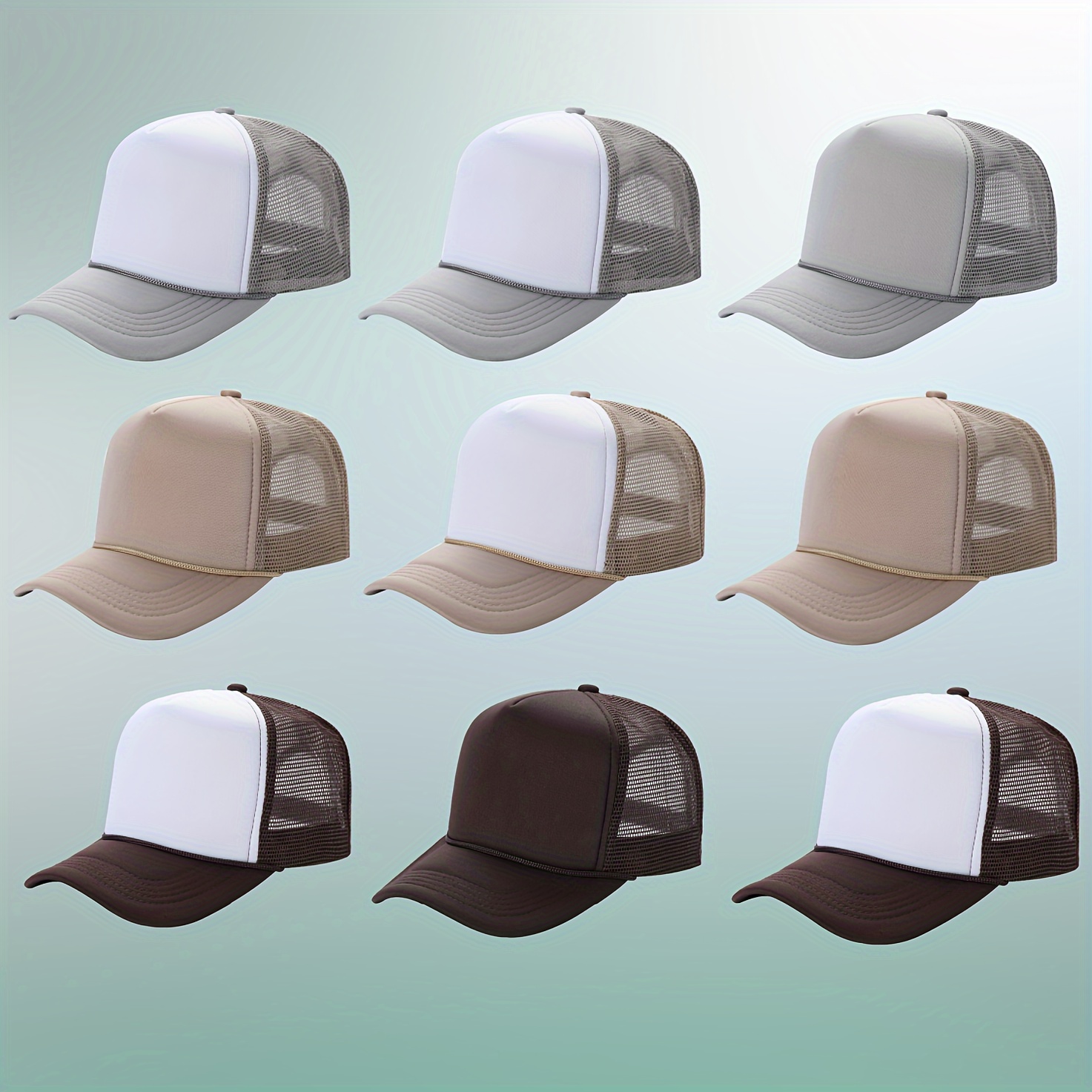 

9 Pcs Low Comfortable Design Baseball Cap, Breathable Mesh Cap Comfortable Not Stuffy Sweat, Hiking, Outdoor Sports Comfortable Baseball Cap