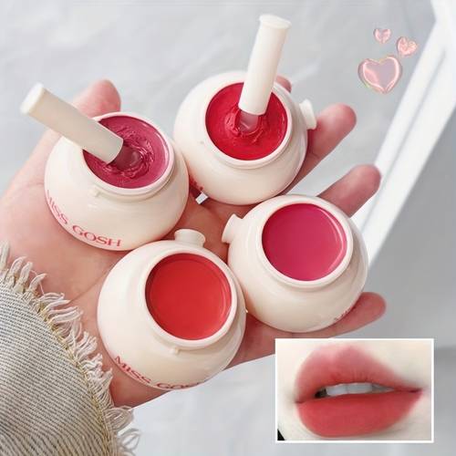 8 color small jars dual use lip mud blush matte velvet non staining lip stick making lips more watery and plump plump lips