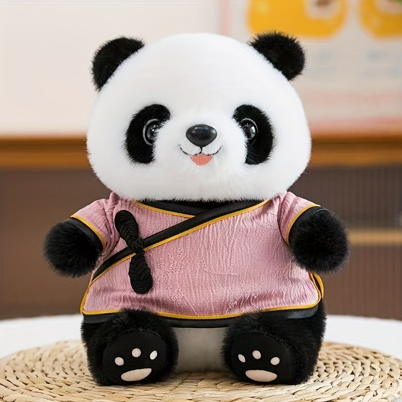 Adorable Panda Plush Doll with Chinese-Style Outfit, Detachable and Interchangeable Clothes -     Worldwide, Cartoon   Options, Fun Interactive Toy, Soft & Comfortable Gift for Family/Kids/Friends,  /Holiday Present