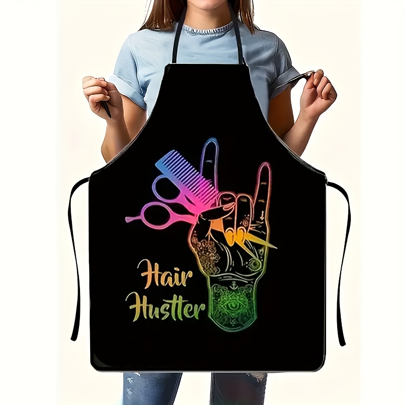 

1pc Stylish Hair Stylist Polyester Apron - Vibrant Color Woven Hairdresser Professional Apron With , 100% Polyester, Multi-functional Salon Barber Apron