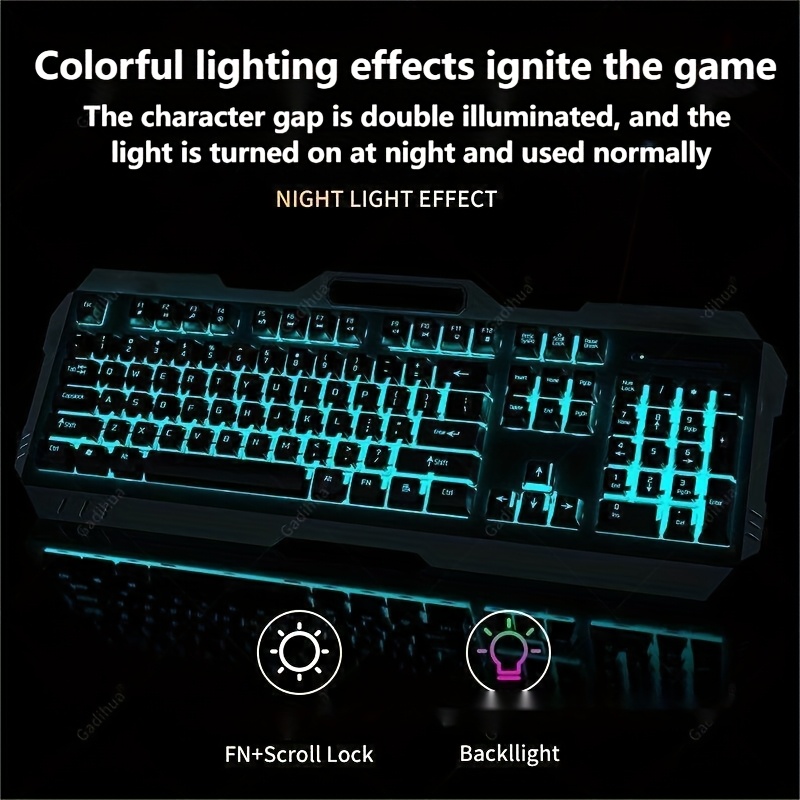 

True Mechanical Touch Wired Keyboard Mouse Set For Gaming Pc Desktop Laptop With Floating Keycaps Usb Wired Ergonomic Valentine's Day New Year Gift