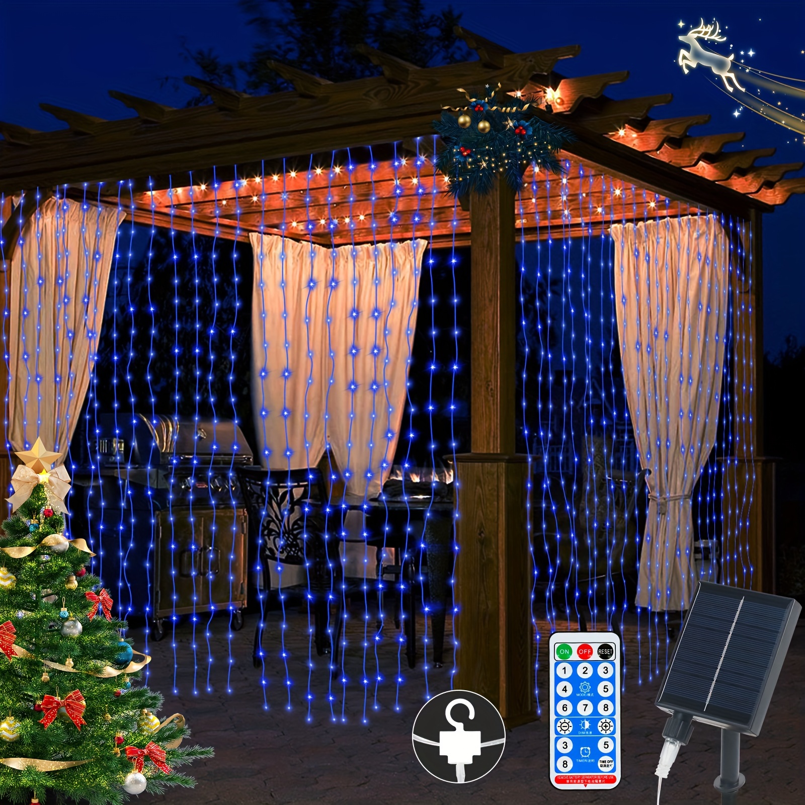 Solar Net Lights Waterproof 8 mode Led Lights Christmas - Temu Canada