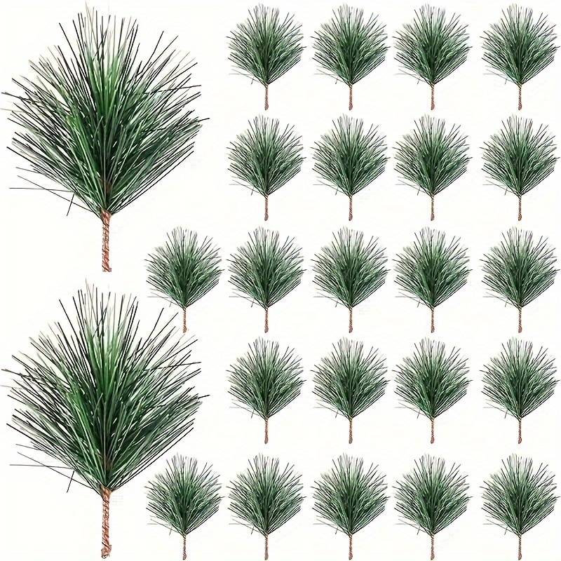 

24/50pcs Lifelike Artificial Pine Needles - Diy Christmas Wreaths, Flower Arrangements & Holiday Decor | & Stems For