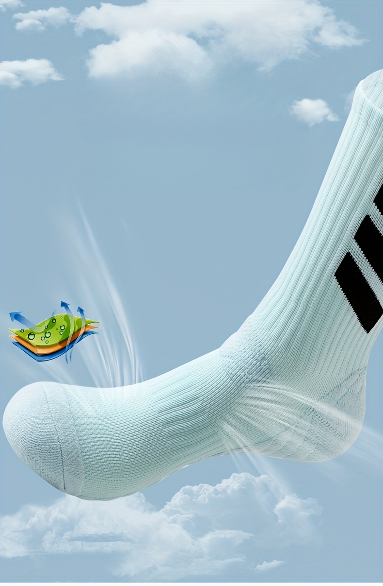 4 Pairs of Men'S Autumn And Winter Professional American-Style Elite Basketball Socks with Towel Bottoms & Sports Socks