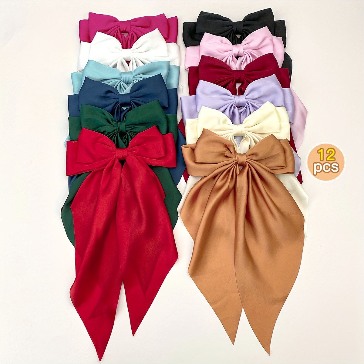 

12pcs Vibrant Bow - Polyester Accessories With Designs