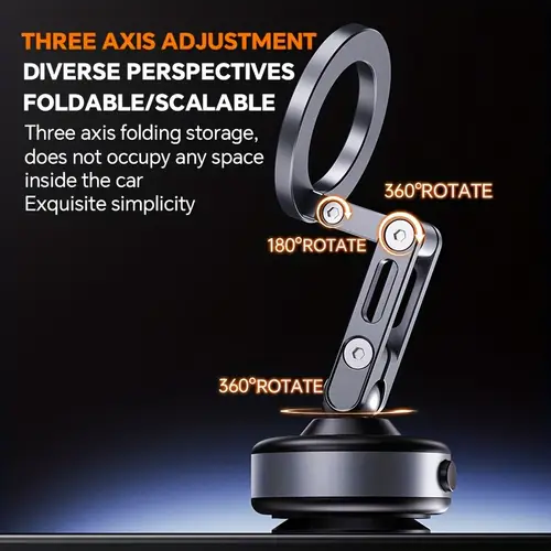 electric vacuum magnetic holder premium magnetic phone mount phone mount for car gym office double side retractable and 360 rotatable usb charging for smooth
