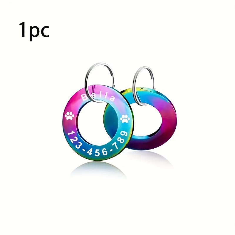 E-shop Personalisiertes Haustieranhänger aus Edelstahl mit Anhänger, lichtbeständig, mehrere Farben erhältlich, individuelle Gravur für Haustiername,