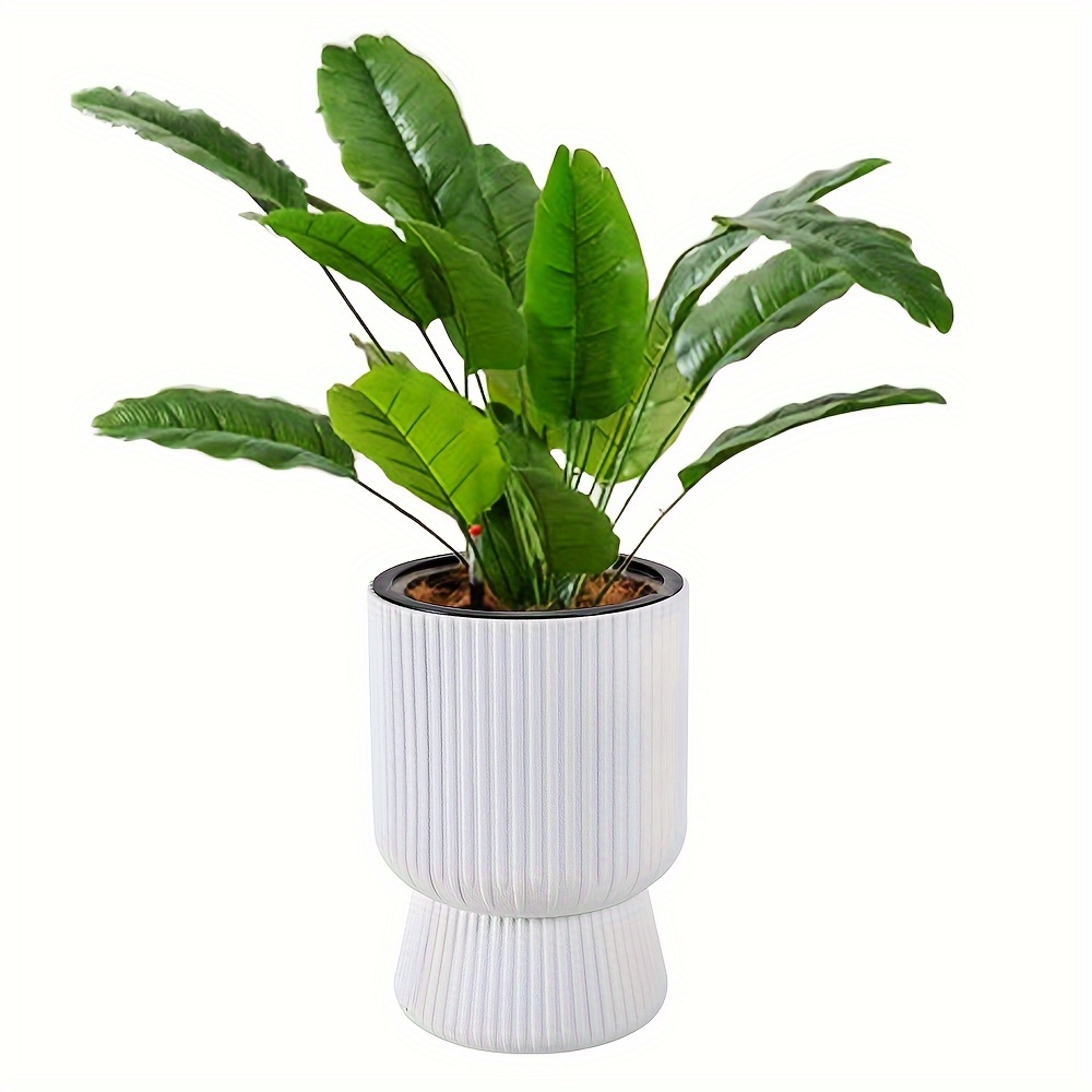 1Pack 9.84Inch * Wine Glass Shape White Round Self-Watering Flower Pot with  Water Level Indicator, Plastic Plant Nesting Container for Indoor Plants,  Herbs, Aloe Vera, Outdoor Gardening, Plants Not ...