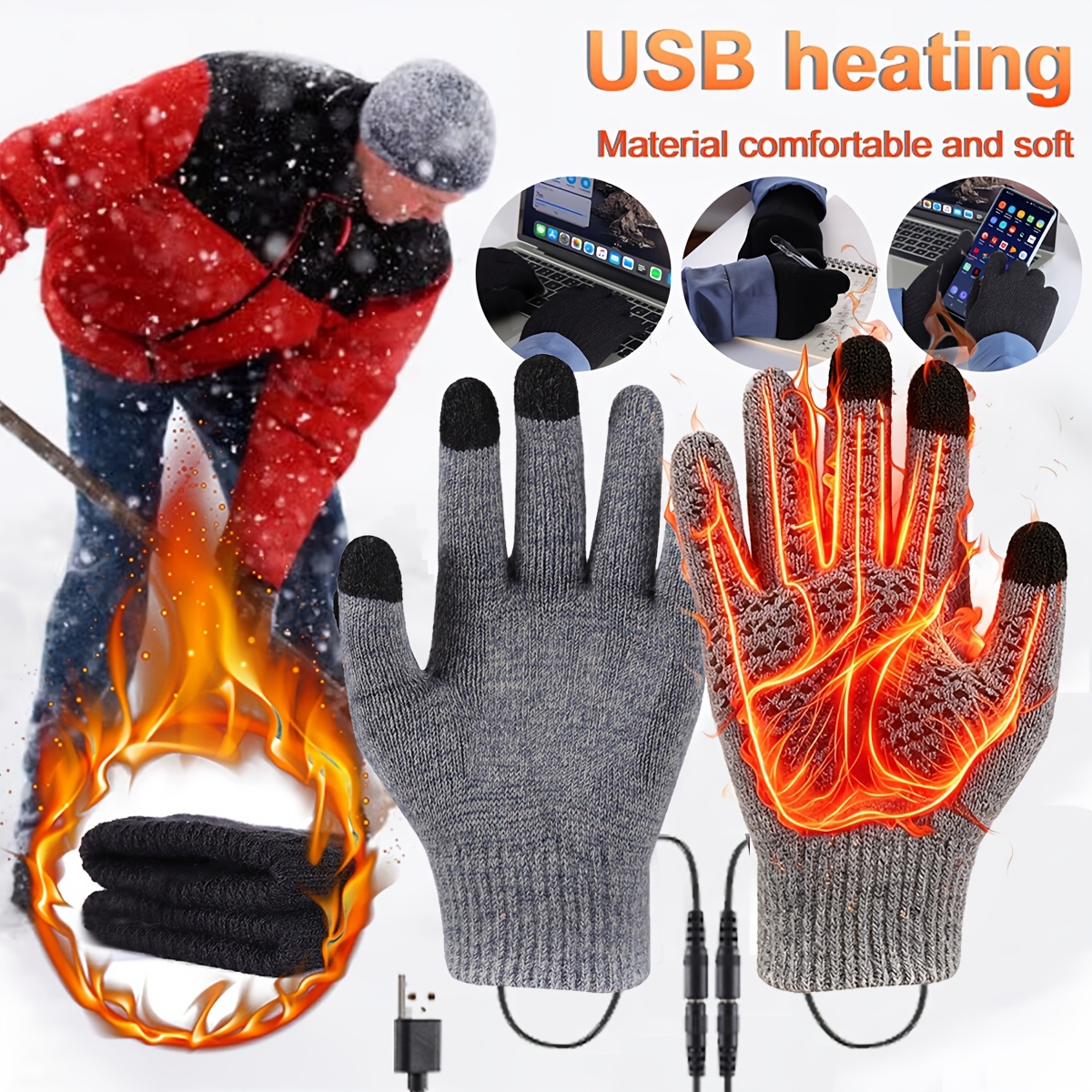 USB Electric Heating Gloves for Winter Warm-Up
