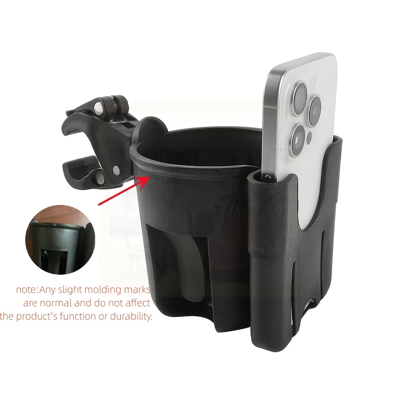 2-in-1 Universal Cup Holder | For Bicycle, Car, Motorcycle, Motorbike, Mobility Aid And Wheelchair, 360° Multi-functional Cup Holder For Mobile Phone