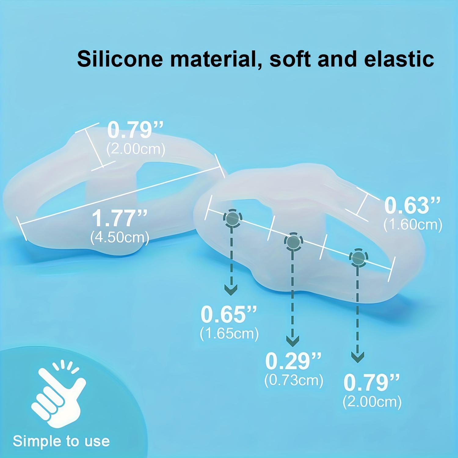 2pcs Soft Gel Toe Separators with 2 Loops - Comfortable Silicone Toe Spacers for Daily Ues, Yoga And Everyday Relaxation - Flexible Durable And Reusable Design - Toe Spreaders for Foot Care, Ideal for Men & Women - Applicable to All Kinds of Shoes
