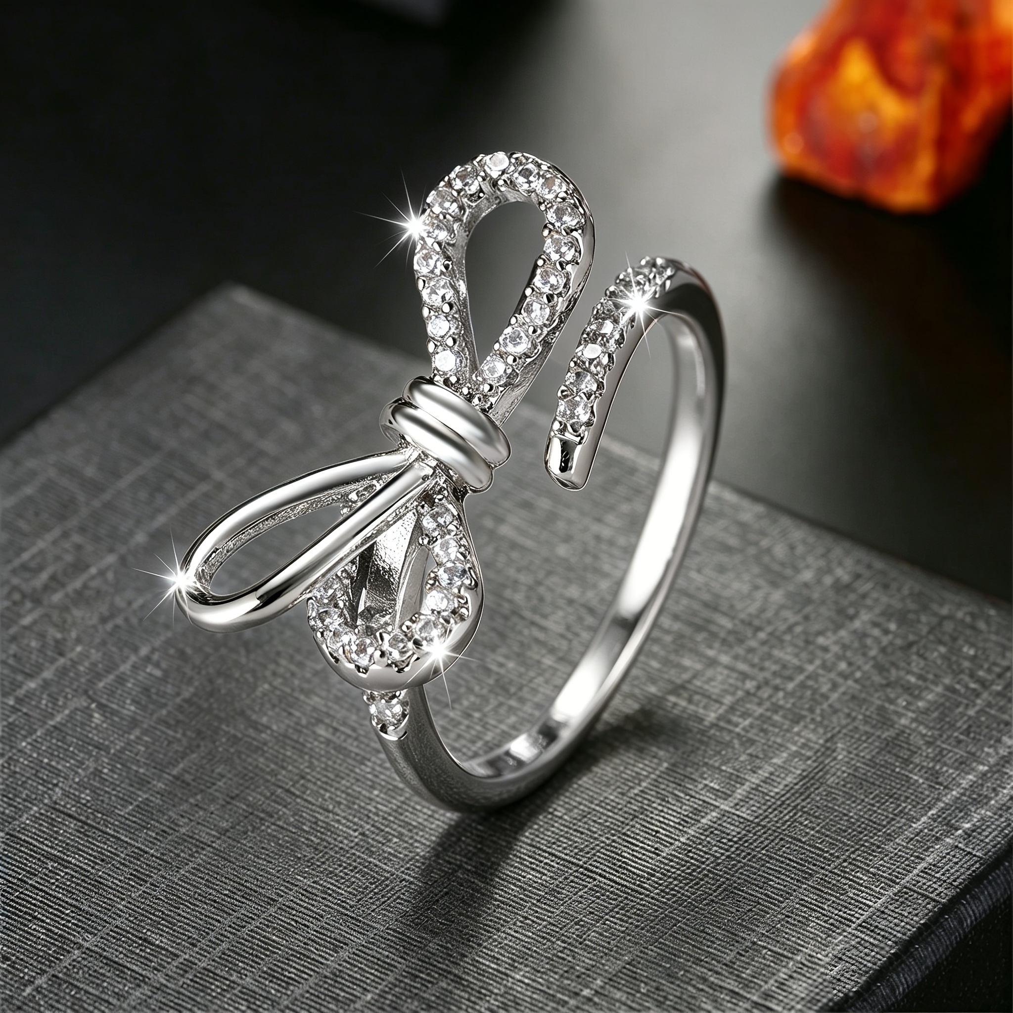Women's Sweet Bow Adjustable Ring for Anniversaries