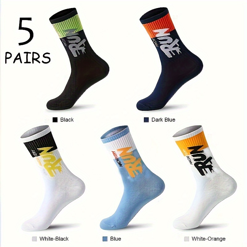 TEMU Pairs Of Mid-calf Socks-lx-run Spring And Summer Trendy And Comfortable Combination Socks